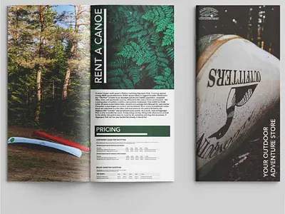 Algonquin Outfitter Brochure design graphic design print design typography