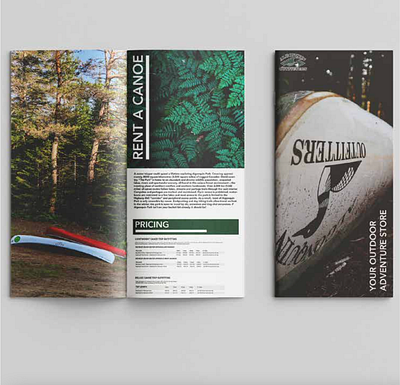 Algonquin Outfitter Brochure design graphic design print design typography