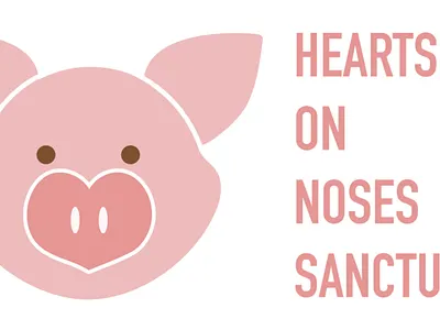 Hearts on Noses Pig Sanctuary branding design graphic design illustration logo vector