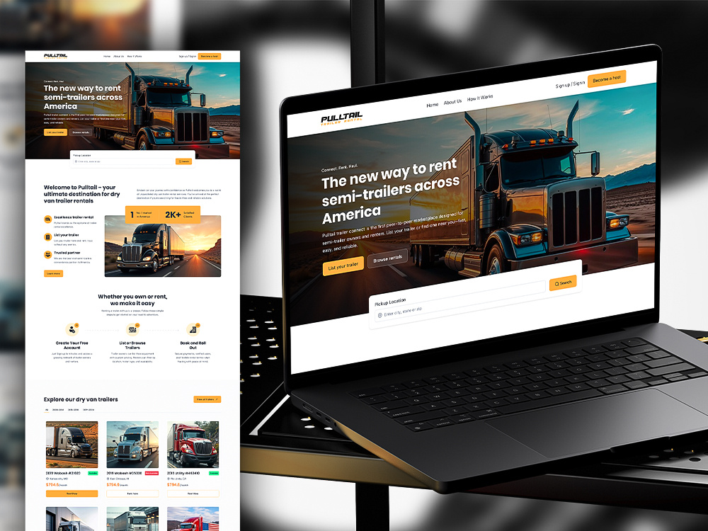 Website for Semi Trailers Rental car dealer car rental custom website figma design figma website figma websites fullstack website semi trailers rental small business truck dealer website truck rental ui ux design user interface design web design webflow design webflow development website design website mockup wordpress wordpress website