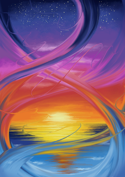 Sunday Morning Reverie abstract digital painting sunrise