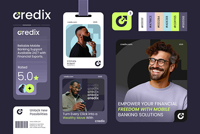 Credix Finance Custom Branding Kit banking branding brand book brand guidelines brand identity brand identity design brand style guide branding branding kit finance graphic design instagram post logo logo design social media stationery design website design