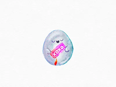 Little fellow with little gift creativemarket hand drawn illustration valentines day watercolor