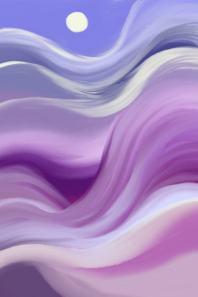 Lavender Dreamscape abstract digital painting lavender moon