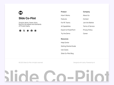 Slide Co-Pilot Landing page motion ai dashboard investment jitter lovable motion graphics product designer