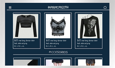 Maracaigoth Clothing Frontpage branding graphic design logo ui