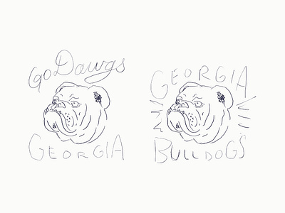 Bulldogs Sketch drawing illustration lettering line art type typography
