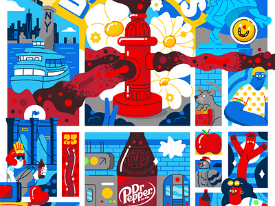 DR. PEPPER- THE ONE NY DESERVES Poster cab character city design dr. pepper graphic design graphicdesign illustration man newyork people subway