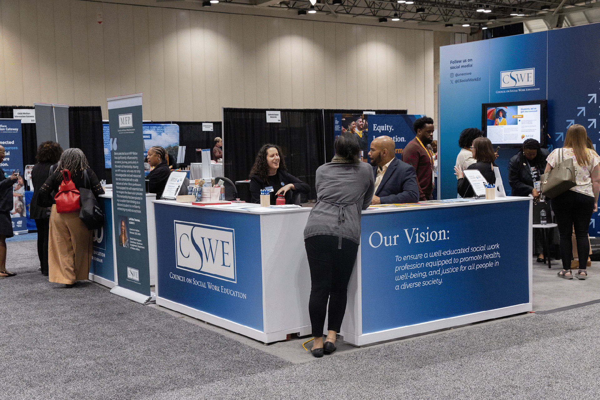 CSWE Booth and Banner design booth conference conference branding diversity education event design event signage illustrator print social work university