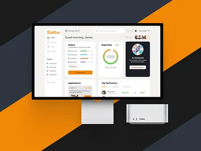 Free Figma Dashboard UI Kit – TaskFlow team management