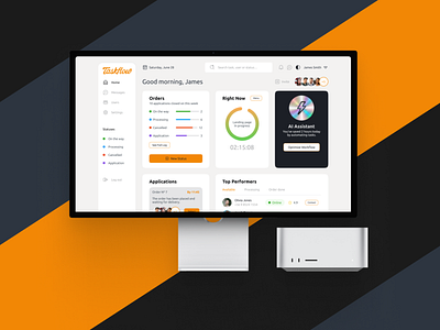 Free Figma Dashboard UI Kit – TaskFlow team management