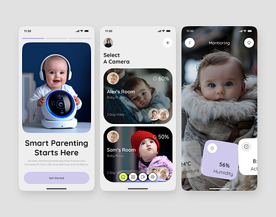 Monitoring Mobile App Design appinterface baby care mobile app datavisualization mobileanalytics mobileappdesign monitoringapp smartmonitoring systemtracking userinterface