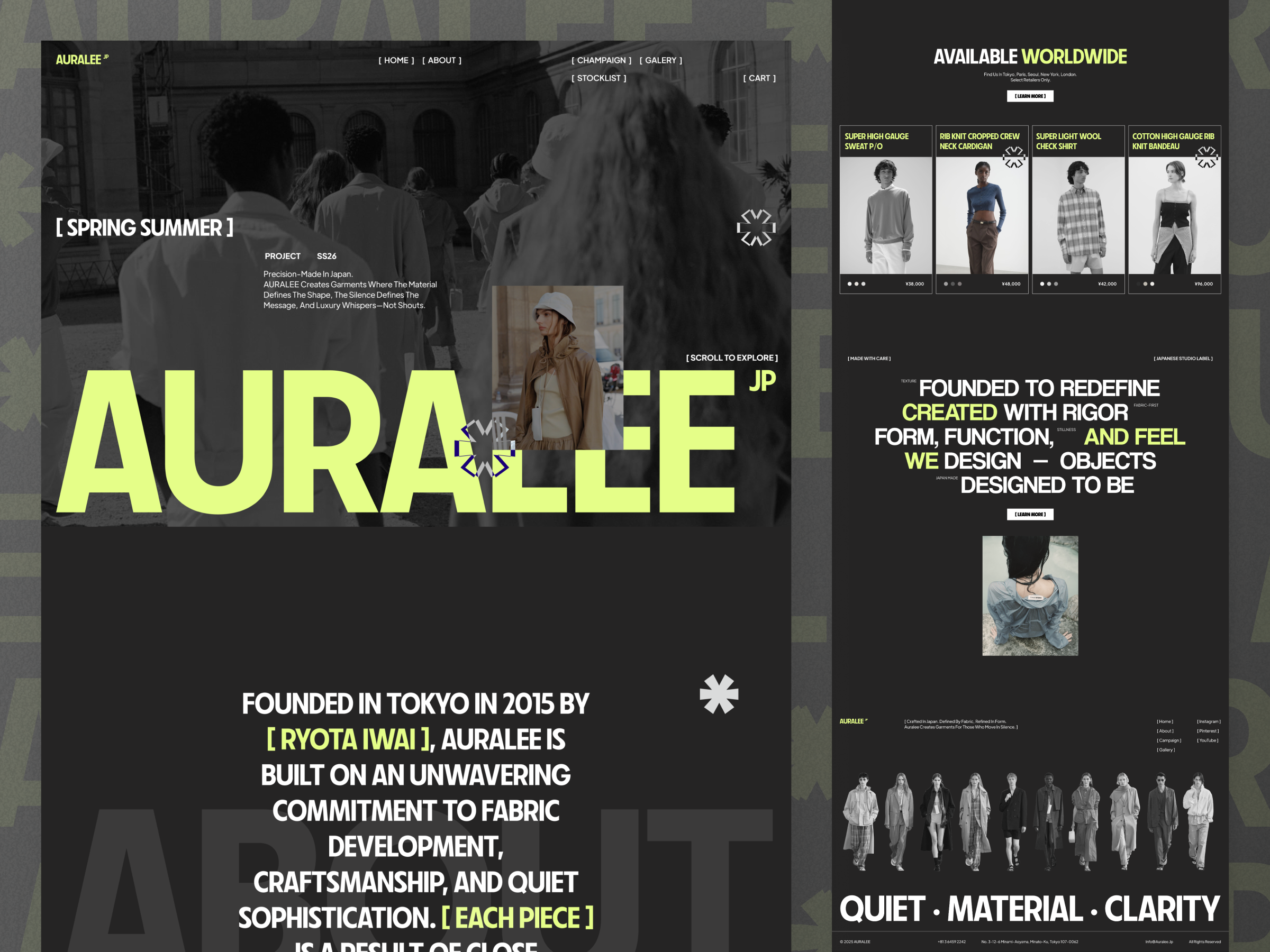 Example of Auralee - Luxury Bold Fashion Ecommerce Website Home Page Design