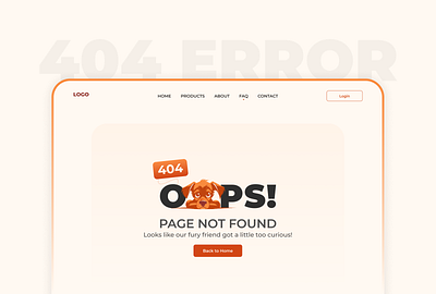 404 Error Page 404 page not found 404 error error error loading error ui landing page minimalist modern page not found pet care website pet website ui ui design uiux web web design web page website 404 error website error