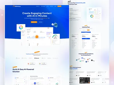 AI writing tool, SEO platform, Content creation | Development ai contentgenerator design landing page design saas dashboard saasplatform seoplatform web app ui website design