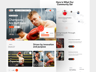 Boxing Landing Page Design boxing website design graphic design landing page modern design punch ui ux website