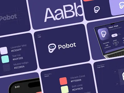 Pobot - Logo Style guide aibrand brand identity branding creative logo dribbble iconlogo logo design logo style guide modern logo monogramlogo pobot style guide techbrand techlogo