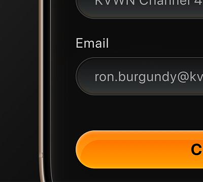 Mobile Ticket Form Closeup 16 pro max dark mode form gradient illustration input ios iphone orange text ui ux vibrant
