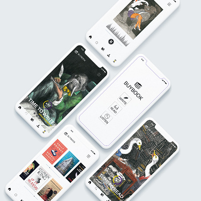 / Work in progress / UX / UI APPLICATION BUYBOOK TO WRITE & READ app design graphic design minimal ui ux