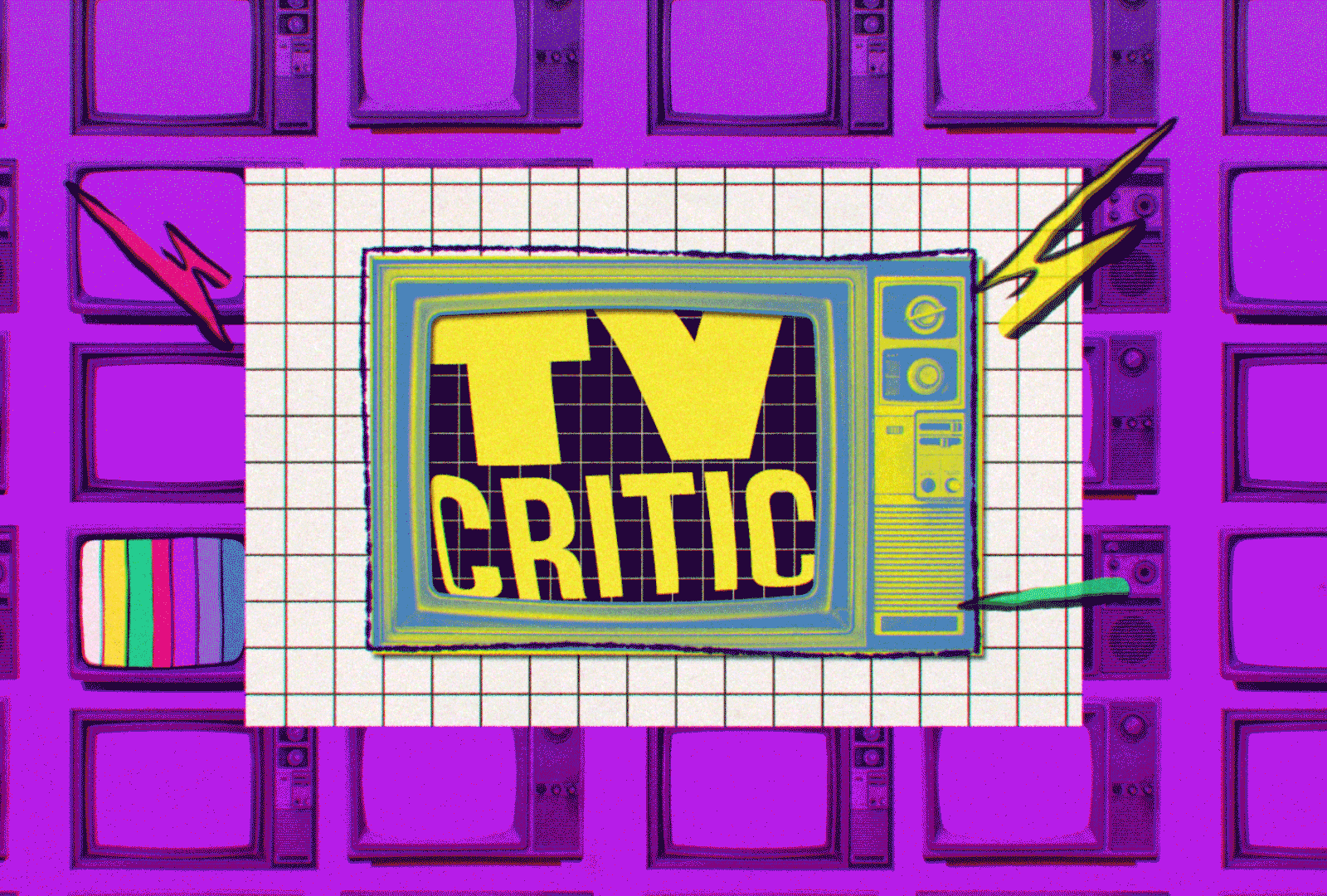 TV Critic, for Stitcher/Sirius XM 2d 2d animation after effects animation collage colors elements motion motion graphics photos shapes texture