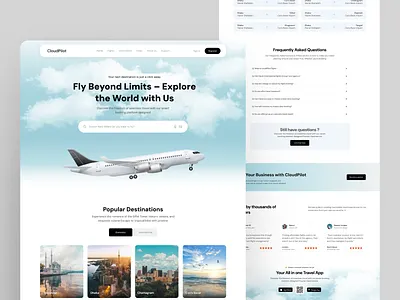 Fly Beyond Limits – Airplane Travel Agency Landing Page UI agency website airline booking ui airplane website app cleandesign figma figma landing page flight booking flight search ui modern travel ui responsive travel website travel agency ui travel landing page ui ux ui travel