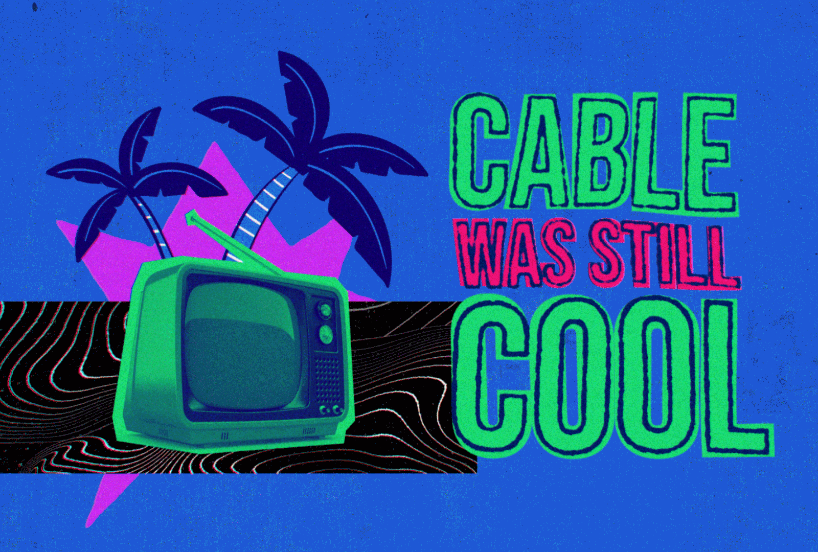 Cable Was Still Cool, for Stitcher/Sirius XM 2d 2d animation animation collage elements motion motion graphics shapes tv