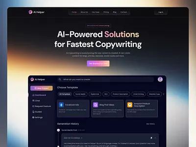 AI Content Writing Tool Landing Page ai assistant ai content creation ai content writing ai copywriting landing page ai for business ai landing page ai tool ai website design ai writing ai writing assitant ai writing tool ai writing tool website artificial intelligence chatbot content writing copy writing tool popular design saas landing page software website design web design