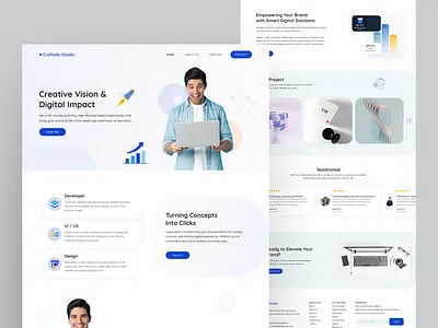 Creative Vision Degital marketing agency website ui agency agency website app case study cleandesign creative figma graphic design interface landing page modern new product service startup ui ui ux website