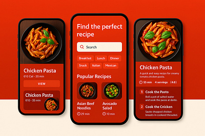 Deliciously Designed: A Modern Recipe App Experience 3d animation branding graphic design logo motion graphics ui