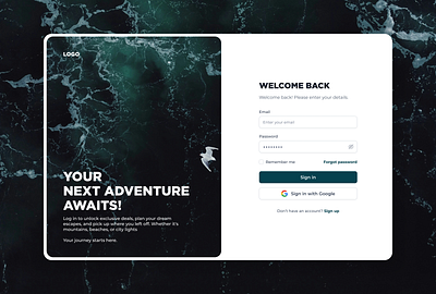 Login Page eye catching germany latest login login page minimalist login modern login netherlands sign in page sign up travel agency travel website ui uiux usa web ui website website login welcome page