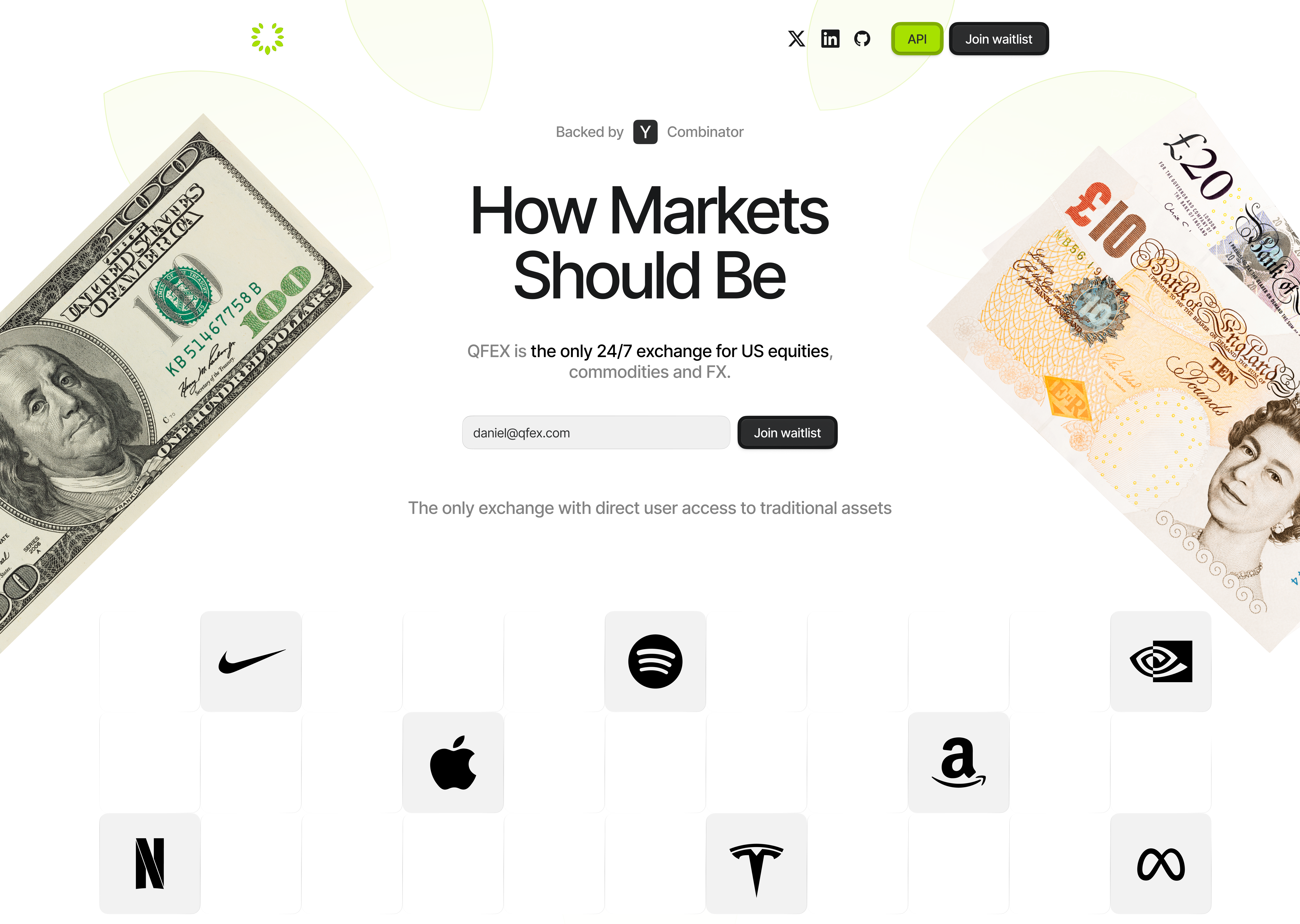 QFEX Homepage redesign