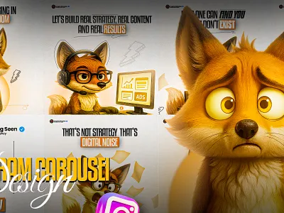 Instagram Carousel Design animal mascot brand designer branding carousel carousel design carousel post comapny design facebook facebook post fox poster gfx habib graphic designer instagram instagram carousel linkedin carousel mascot design post design poster design social media social media post