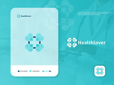 Modern Plus Health Logo brand identity branding health logo heart logo logo design medical logo plus