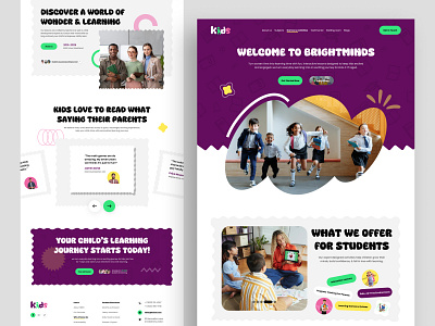 Kids school website - web design - landing page children education children school website children website dribbble education homepage kids education kids school website kids website landing page ui design ui ux design web design web designer webdesign website mockup website ui website ui ux design