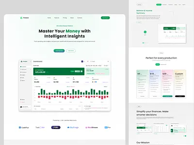 Finolyze - Saas website landing page finance financial financial landing page financial website saas saas landing page saas website uxdesign webapp webdesign website