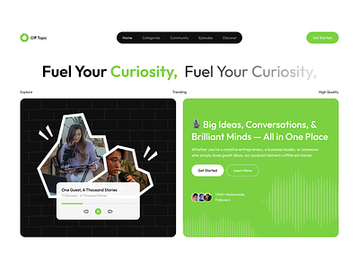 🎙️ Podcast Website UI Design cleanui daily ui design designinspiration figma landing page landingpage minimaldesign moderndesign ui uiux userinterface webdesign websiteui