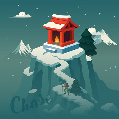 False Horizon conceptart cozyvibes design flatdesign graphic design illustration journey minimaldesign mountainart typography vector visualstorytelling