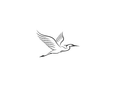 Flying Heron Bird Stylish Logo animal bird brandmark elegant flying heron lines logo luxury minimalist modern monogram vector wings