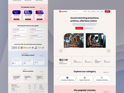 Hello Creatives, Here is E-learning Website Design. android app apple branding course coursera design education elearning illustration minimal online product design udemy ui ux