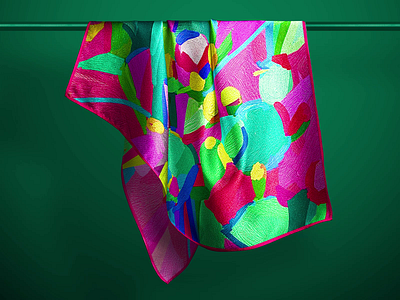 Silk scarf. Fabric Illustaration Design animation artwork brand identity branding drawing fabric fasion graphic design illustration motion graphics pattern pattern design print scarf textile