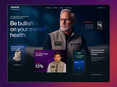 Patagonia NeuroWeave - Wellness Platform Web Design animation creative digital health healthcare design healthcare landing page healthtech innovation landing page mental health patagonia product design startup ui design user experience user interface ux design web animation web design wellness design