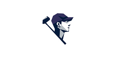 Man golf logo bat business cap game golf golf bat graphic design illustration logo logo design man mascot modern people sports vector