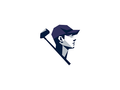 Man golf logo bat business cap game golf golf bat graphic design illustration logo logo design man mascot modern people sports vector