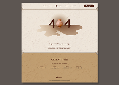 Page 404. Clay studio 404 branding design error design graphic design illustration logo ui ux vector