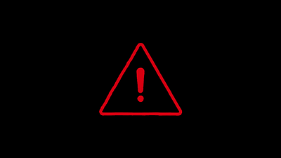 red critical error animation on black background. computer