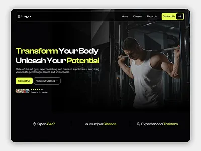 Gymniac - Gym Website gym landing page gym website landing page landing page design ui uiux user interface design website design