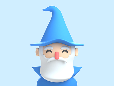 Blue Wizard 3d c4d character design magic magician wizard