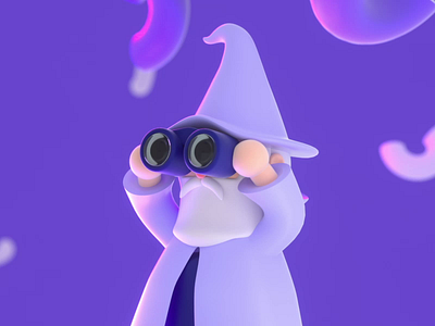Nothing to see here 3d animation c4d character empty state loop animation magician model nothing here search wizard