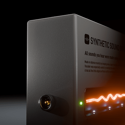 Details from the Synth-Inspired Fictional Audio Gear 3d design 3d modeling ableton animation animation still audio gear blender concept design cyberpunk eevee fictional hardware futuristic device hard surface modeling industrial design product design retro futurism sci fi sound device synth design tech design