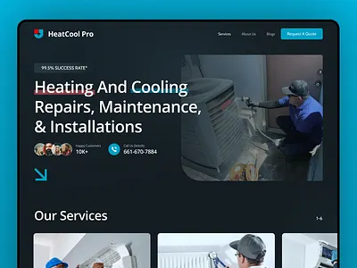 HeatCool Pro – Reliable HVAC Service UI Design acserviceui cleanwebdesign climatecontroldesign creatives dailyui heatcoolpro heatingcoolingui hvacdashboard hvaclandingpage inimalhvacux khambra minimalhvacux repairmaintenanceui requestaquoteux responsiveuxdesign serviceproviderwebdesign smartserviceui utilityserviceux